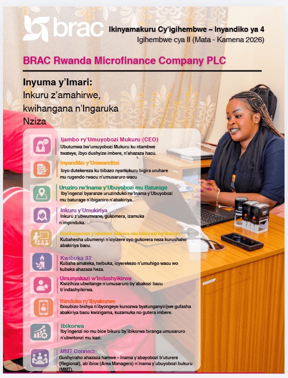 BRAC Rwanda Microfinance Quarterly - Quarter 2 (2026)